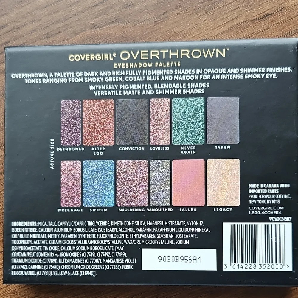 New COVERGIRL Overthrown Eyeshadow Palette Royalty Collection Queen Smokey Eye